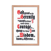 Serenity Prayer AA NA Alcoholic Addict Recovery Sayings Slogans 12-Step Meeting Decoration Inspirational Wall Poster