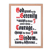 Serenity Prayer AA NA Alcoholic Addict Recovery Sayings Slogans 12-Step Meeting Decoration Inspirational Wall Poster