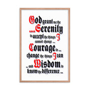 Serenity Prayer AA NA Alcoholic Addict Recovery Sayings Slogans 12-Step Meeting Decoration Inspirational Wall Poster