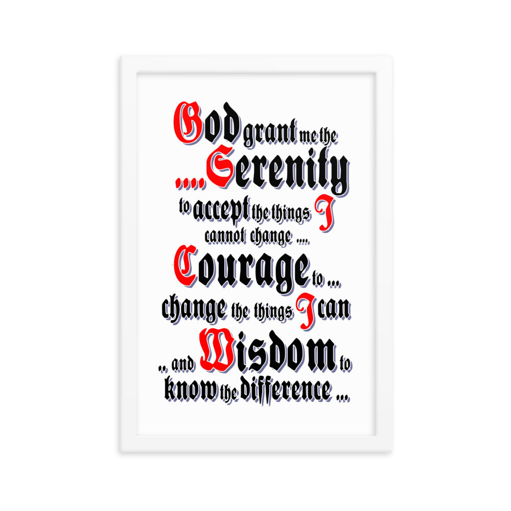 Serenity Prayer AA NA Alcoholic Addict Recovery Sayings Slogans 12-Step Meeting Decoration Inspirational Wall Poster