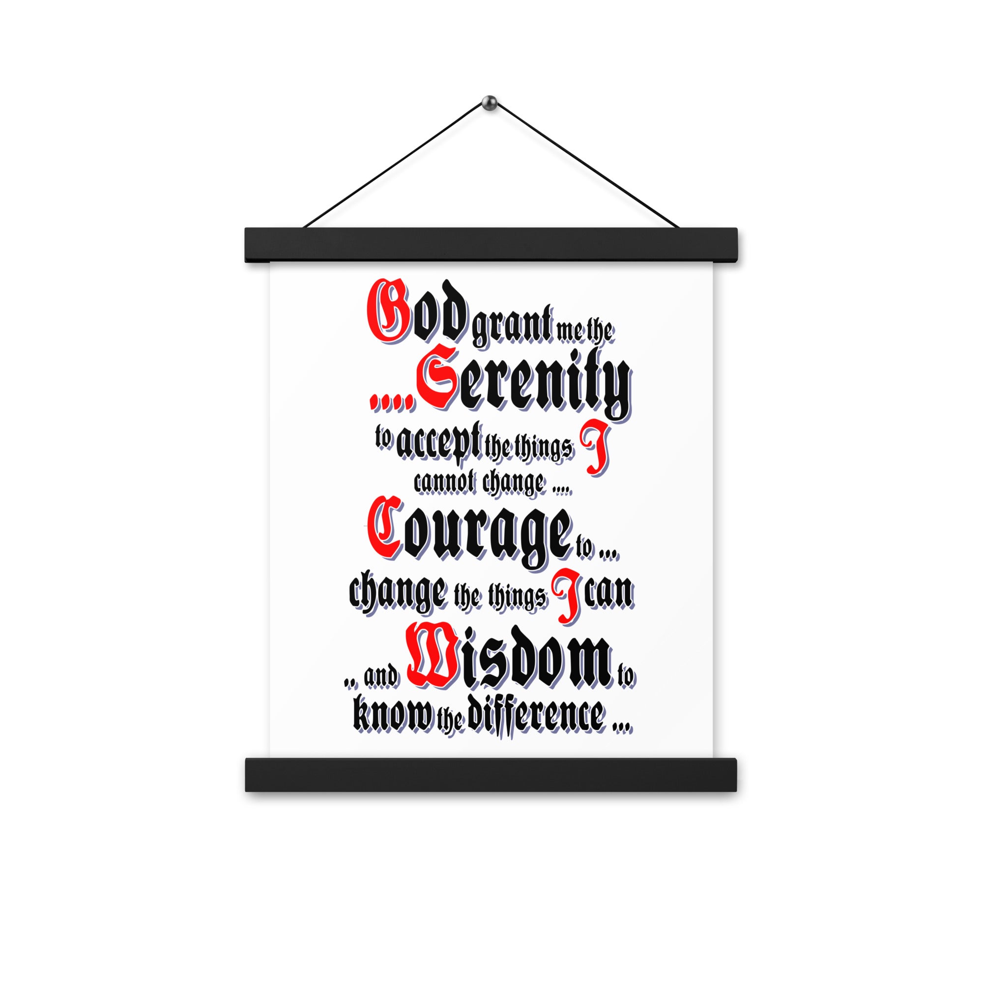 Serenity Prayer AA NA 12-step Recovery Meeting Room Wall Poster with hangers