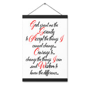 Serenity Prayer in Script AA NA 12-step Recovery Meeting Room Wall Poster with hangers