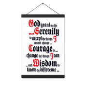 Serenity Prayer AA NA 12-step Recovery Meeting Room Wall Poster with hangers