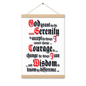 Serenity Prayer AA NA 12-step Recovery Meeting Room Wall Poster with hangers