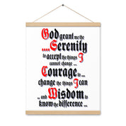 Serenity Prayer AA NA 12-step Recovery Meeting Room Wall Poster with hangers