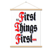 First Things First AA NA 12-step Recovery Meeting Room Wall Poster with hangers