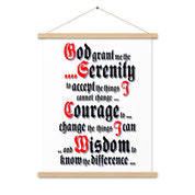 Serenity Prayer AA NA 12-step Recovery Meeting Room Wall Poster with hangers