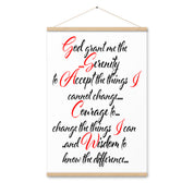 Serenity Prayer in Script AA NA 12-step Recovery Meeting Room Wall Poster with hangers