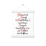 Serenity Prayer in Script AA NA 12-step Recovery Meeting Room Wall Poster with hangers