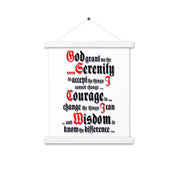 Serenity Prayer AA NA 12-step Recovery Meeting Room Wall Poster with hangers