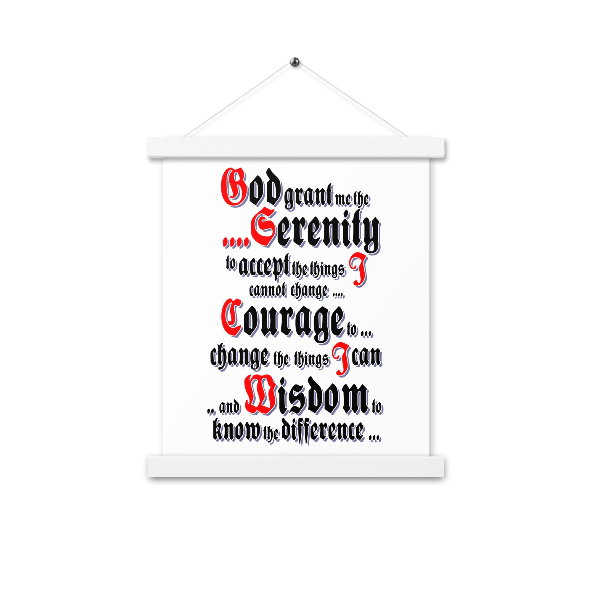 Serenity Prayer AA NA 12-step Recovery Meeting Room Wall Poster with hangers