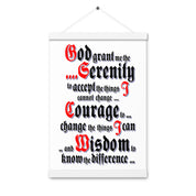 Serenity Prayer AA NA 12-step Recovery Meeting Room Wall Poster with hangers