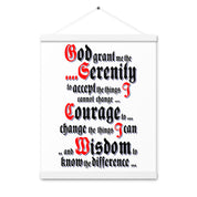 Serenity Prayer AA NA 12-step Recovery Meeting Room Wall Poster with hangers