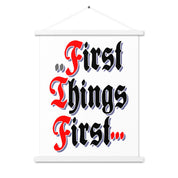 First Things First AA NA 12-step Recovery Meeting Room Wall Poster with hangers