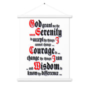 Serenity Prayer AA NA 12-step Recovery Meeting Room Wall Poster with hangers