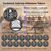Freedom from Bondage of Self Set of 17 Cardstock AA Milestone Medallion Commemorative Tokens