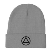 AA NA Circle Triangle Embroidered Beanie Black Logo 12-step Recovery Gift