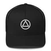 AA NA Logo White Triangle Circle Clean Sober 12-step Recovery Gift Mesh Snapback cap