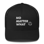 No Matter What Club AA NA 12-step Recovery Slogans Sayings Motivational Inspiration Support gifts White Logo Mesh Snapback retro hat
