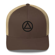 AA NA Logo Black Triangle Circle Clean Sober 12-step Recovery Gift Mesh Snapback cap