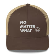 No Matter What Club AA NA 12-step Recovery Slogans Sayings Motivational Inspiration Support gifts White Logo Mesh Snapback retro hat