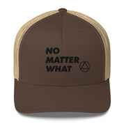 No Matter What Club AA NA 12-step Recovery Slogans Sayings Motivational Inspiration Support gifts Black Logo Mesh Snapback retro hat