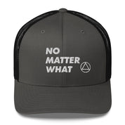 No Matter What Club AA NA 12-step Recovery Slogans Sayings Motivational Inspiration Support gifts White Logo Mesh Snapback retro hat