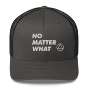 No Matter What Club AA NA 12-step Recovery Slogans Sayings Motivational Inspiration Support gifts White Logo Mesh Snapback retro hat