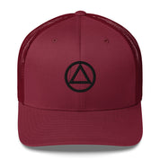 AA NA Logo Black Triangle Circle Clean Sober 12-step Recovery Gift Mesh Snapback cap