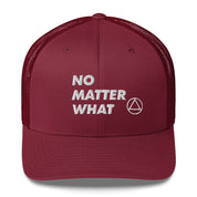 No Matter What Club AA NA 12-step Recovery Slogans Sayings Motivational Inspiration Support gifts White Logo Mesh Snapback retro hat