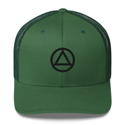 AA NA Logo Black Triangle Circle Clean Sober 12-step Recovery Gift Mesh Snapback cap