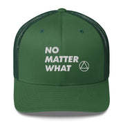 No Matter What Club AA NA 12-step Recovery Slogans Sayings Motivational Inspiration Support gifts White Logo Mesh Snapback retro hat