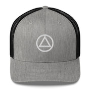 AA NA Logo White Triangle Circle Clean Sober 12-step Recovery Gift Mesh Snapback cap