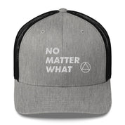 No Matter What Club AA NA 12-step Recovery Slogans Sayings Motivational Inspiration Support gifts White Logo Mesh Snapback retro hat