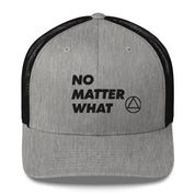 No Matter What Club AA NA 12-step Recovery Slogans Sayings Motivational Inspiration Support gifts Black Logo Mesh Snapback retro hat