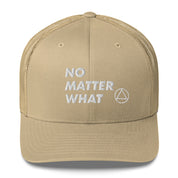 No Matter What Club AA NA 12-step Recovery Slogans Sayings Motivational Inspiration Support gifts White Logo Mesh Snapback retro hat