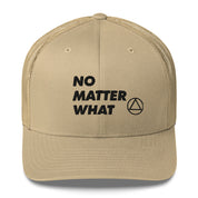 No Matter What Club AA NA 12-step Recovery Slogans Sayings Motivational Inspiration Support gifts Black Logo Mesh Snapback retro hat
