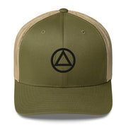 AA NA Logo Black Triangle Circle Clean Sober 12-step Recovery Gift Mesh Snapback cap