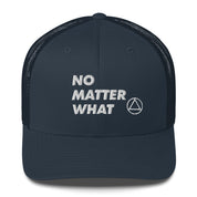 No Matter What Club AA NA 12-step Recovery Slogans Sayings Motivational Inspiration Support gifts White Logo Mesh Snapback retro hat
