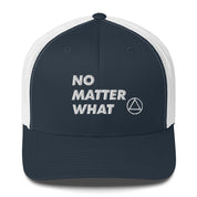 No Matter What Club AA NA 12-step Recovery Slogans Sayings Motivational Inspiration Support gifts White Logo Mesh Snapback retro hat