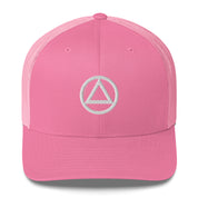 AA NA Logo White Triangle Circle Clean Sober 12-step Recovery Gift Mesh Snapback cap