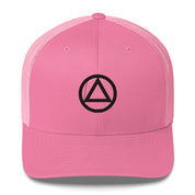 AA NA Logo Black Triangle Circle Clean Sober 12-step Recovery Gift Mesh Snapback cap