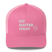 No Matter What Club AA NA 12-step Recovery Slogans Sayings Motivational Inspiration Support gifts White Logo Mesh Snapback retro hat