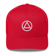 AA NA Logo White Triangle Circle Clean Sober 12-step Recovery Gift Mesh Snapback cap