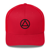 AA NA Logo Black Triangle Circle Clean Sober 12-step Recovery Gift Mesh Snapback cap