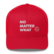 No Matter What Club AA NA 12-step Recovery Slogans Sayings Motivational Inspiration Support gifts White Logo Mesh Snapback retro hat