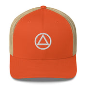 AA NA Logo White Triangle Circle Clean Sober 12-step Recovery Gift Mesh Snapback cap