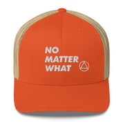 No Matter What Club AA NA 12-step Recovery Slogans Sayings Motivational Inspiration Support gifts White Logo Mesh Snapback retro hat