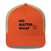 No Matter What Club AA NA 12-step Recovery Slogans Sayings Motivational Inspiration Support gifts Black Logo Mesh Snapback retro hat