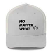 No Matter What Club AA NA 12-step Recovery Slogans Sayings Motivational Inspiration Support gifts Black Logo Mesh Snapback retro hat